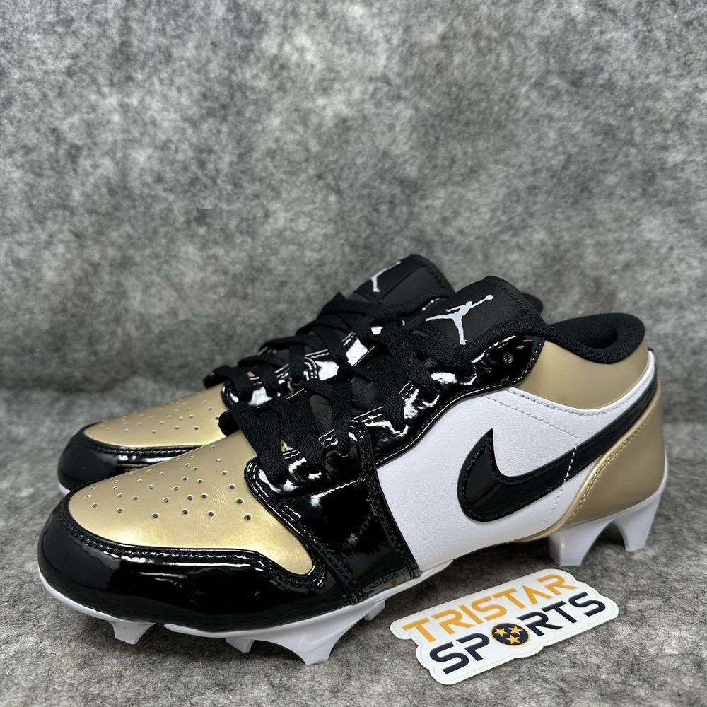 Jordan 1 Low TD Football Cleats Mens Size 8.5 Gold White Black FJ6245-701 Nike